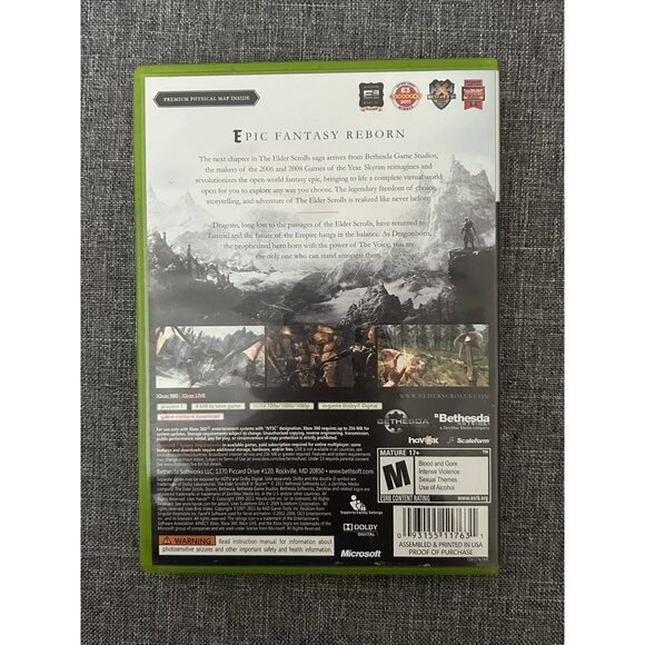The Elder Scrolls V: Skyrim Xbox 360 2011 RPG Complete Pre-Owned - Picture 2 of 4